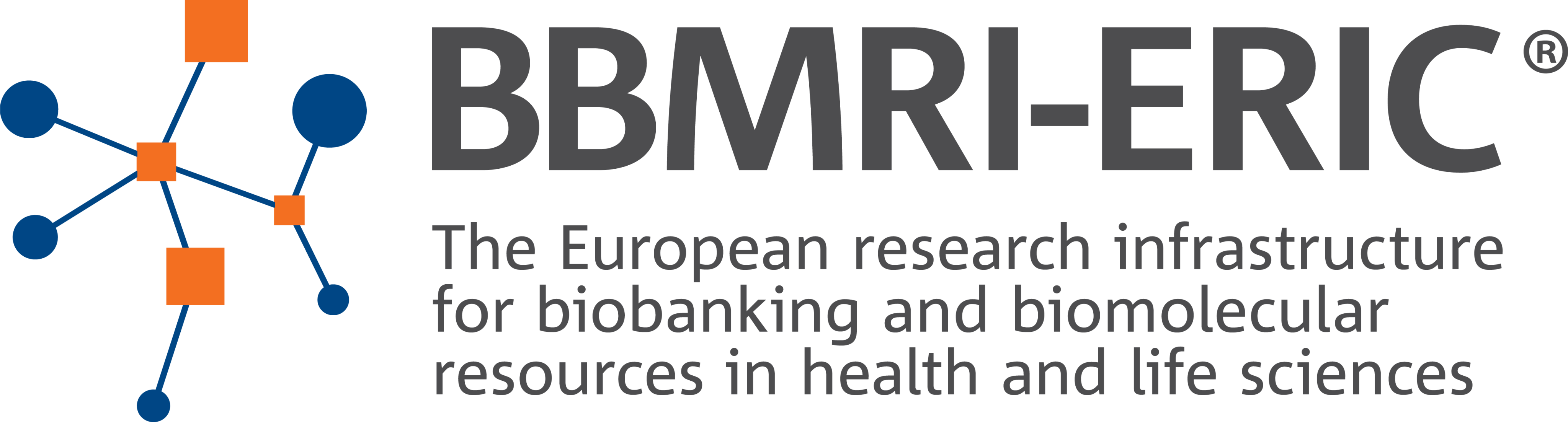 The BBMRI-ERIC logo that says: "The European research infrastructure for biobanking and bimolecular resources in health and life sciences"