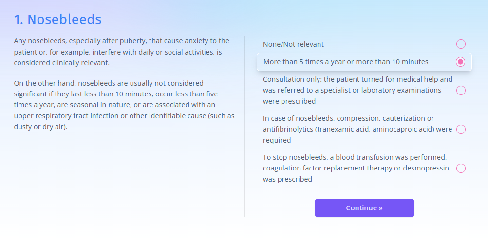 screenshot of questionnaire 
