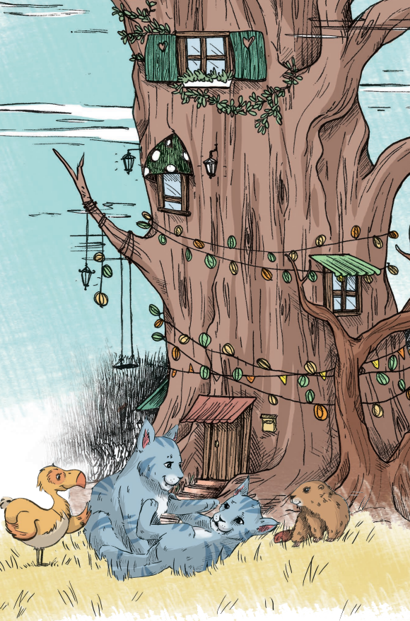 two baby lions playing